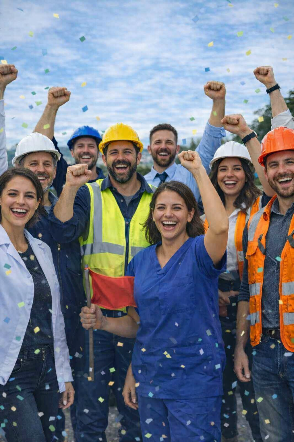 Trabajadoras y trabajadores organizados recibiendo orientación laboral